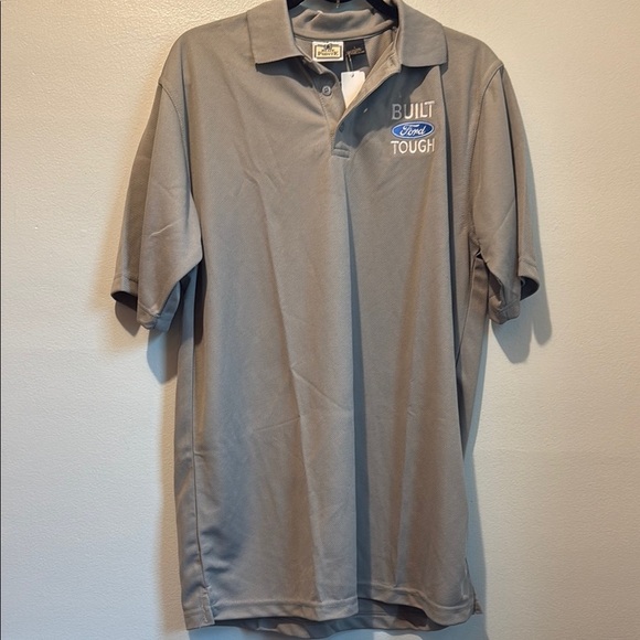 Blue Pointe Built Ford Tough Men's Gray Polo Car Shirt - Picture 2 of 8